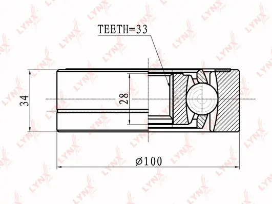 LYNXAUTO csuklókészlet, hajtótengely - CI-8008 - TothCarparts