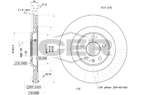 ICER féktárcsa - 78BD4152-2 - TothCarparts