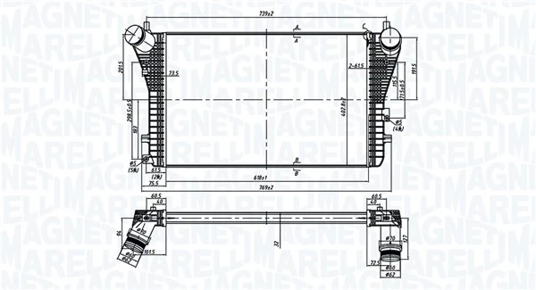 MAGNETI MARELLI töltőlevegő-hűtő - 351319206210 - TothCarparts