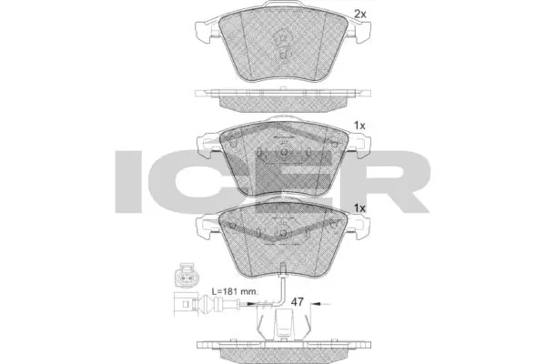 ANDEL fékbetétkészlet, tárcsafék - 182148 - TothCarparts