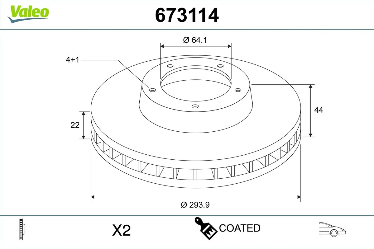 VALEO féktárcsa - 673114 - TothCarparts