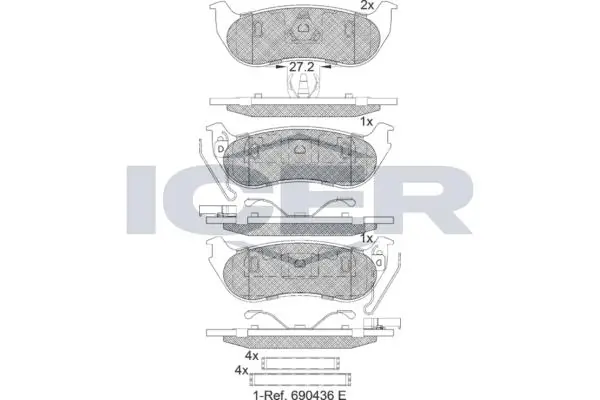 ANDEL fékbetétkészlet, tárcsafék - 182255 - TothCarparts