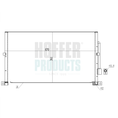 HOFFER kondenzátor, klíma - H991289 - TothCarparts