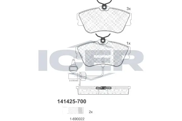 ANDEL fékbetétkészlet, tárcsafék - 141425-700 - TothCarparts