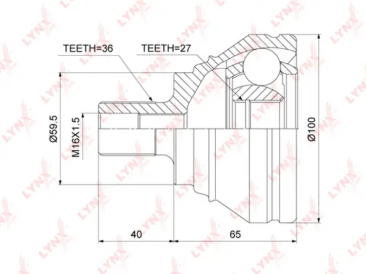 LYNXAUTO csuklókészlet, hajtótengely - CO-3821 - TothCarparts
