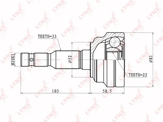 LYNXAUTO csuklókészlet, hajtótengely - CO-5906 - TothCarparts