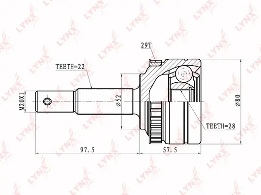 LYNXAUTO csuklókészlet, hajtótengely - CO-5918 - TothCarparts