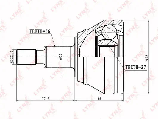 LYNXAUTO csuklókészlet, hajtótengely - CO-8004 - TothCarparts
