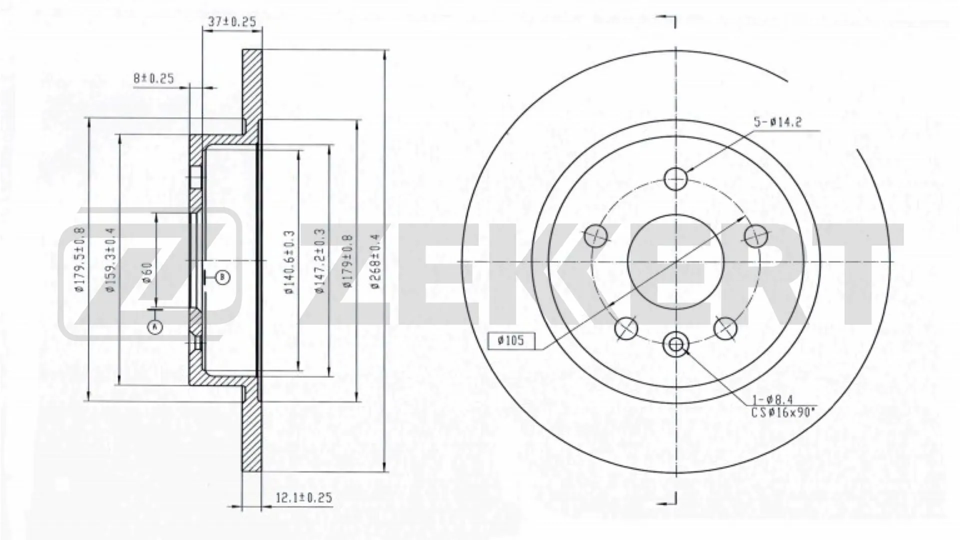 ZEKKERT féktárcsa - BS-5052B - TothCarparts