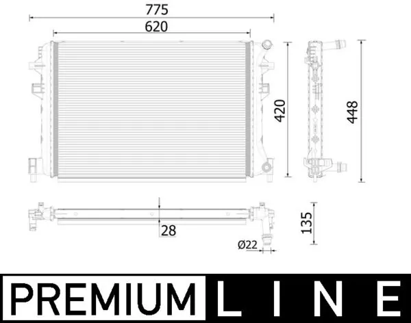 MAHLE hűtő, motorhűtés - CR 959 000P - TothCarparts