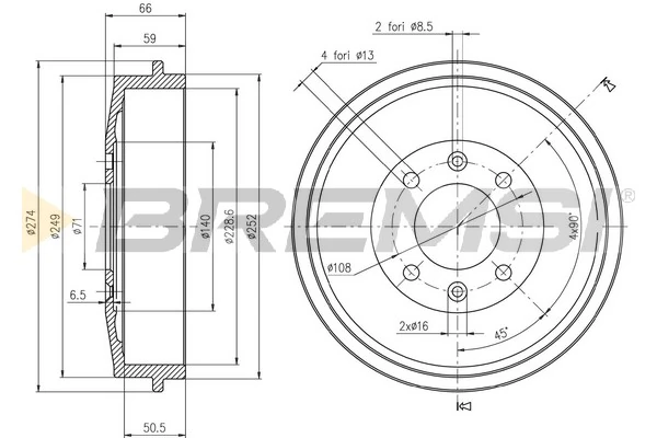 BREMSI fékdob - CR5146 - TothCarparts