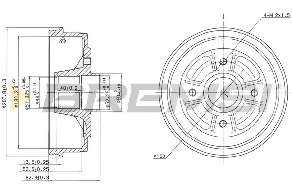 BREMSI fékdob - CR5168 - TothCarparts