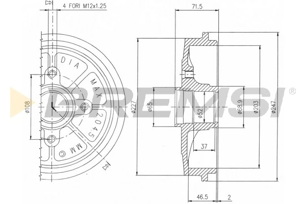 BREMSI fékdob - CR5472 - TothCarparts