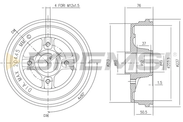 BREMSI fékdob - CR5652 - TothCarparts