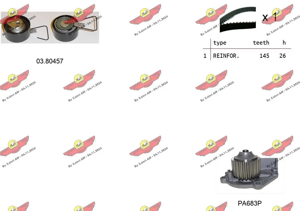 AUTOKIT Vízpumpa + fogasszíj készlet - 04.5143PA - TothCarparts