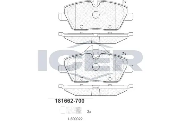 ANDEL fékbetétkészlet, tárcsafék - 181662-700 - TothCarparts