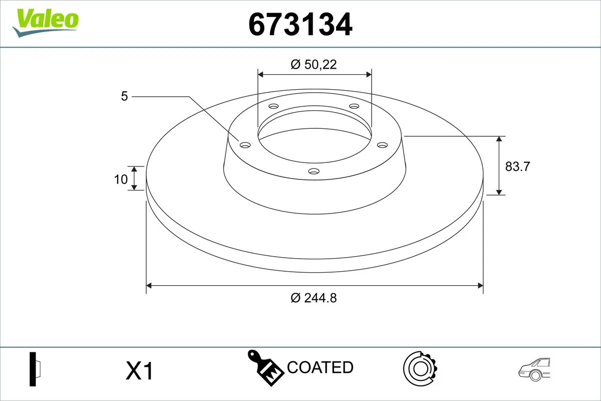 VALEO féktárcsa - 673134 - TothCarparts