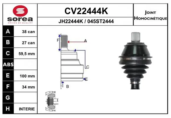 EAI csuklókészlet, hajtótengely - CV22444K - TothCarparts