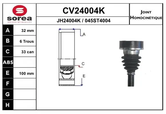 EAI csuklókészlet, hajtótengely - CV24004K - TothCarparts