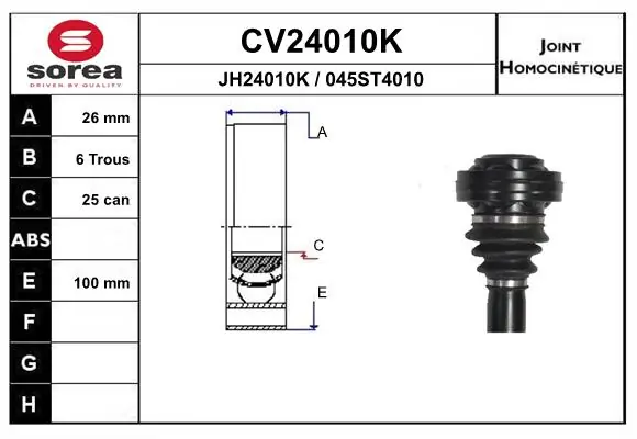 EAI csuklókészlet, hajtótengely - CV24010K - TothCarparts