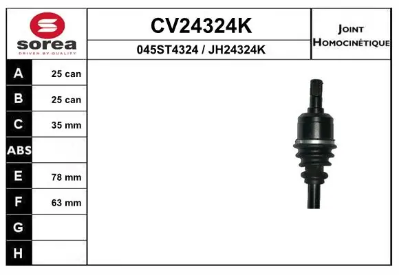 EAI csuklókészlet, hajtótengely - CV24324K - TothCarparts