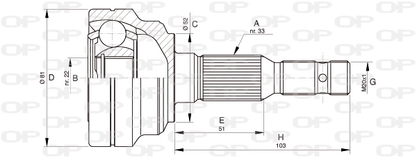 OPEN PARTS csuklókészlet, hajtótengely - CVJ5281.10 - TothCarparts