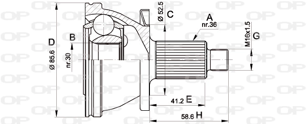 OPEN PARTS csuklókészlet, hajtótengely - CVJ5433.10 - TothCarparts