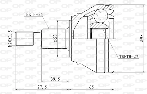 OPEN PARTS csuklókészlet, hajtótengely - CVJ5442.10 - TothCarparts