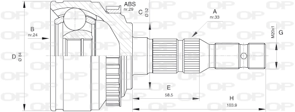 OPEN PARTS csuklókészlet, hajtótengely - CVJ5527.10 - TothCarparts