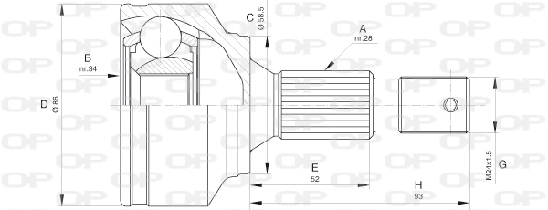 OPEN PARTS csuklókészlet, hajtótengely - CVJ5594.10 - TothCarparts