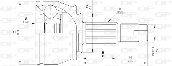 OPEN PARTS csuklókészlet, hajtótengely - CVJ5651.10 - TothCarparts