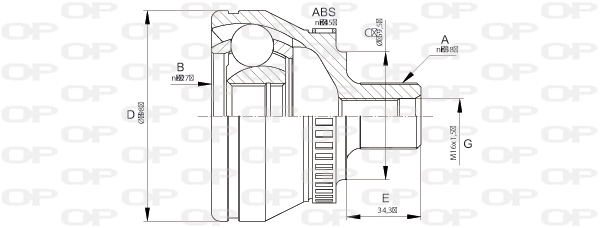 OPEN PARTS csuklókészlet, hajtótengely - CVJ5666.10 - TothCarparts