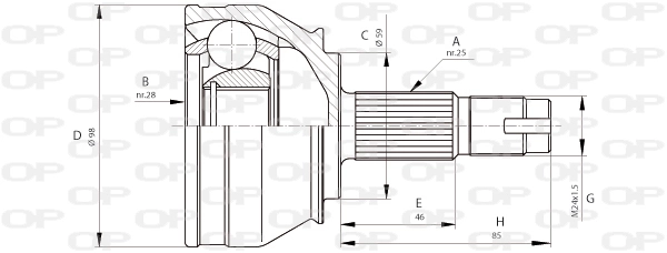 OPEN PARTS csuklókészlet, hajtótengely - CVJ5687.10 - TothCarparts