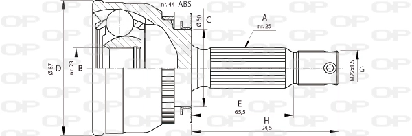 OPEN PARTS csuklókészlet, hajtótengely - CVJ5691.10 - TothCarparts