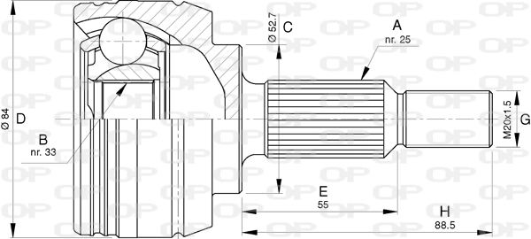OPEN PARTS csuklókészlet, hajtótengely - CVJ5794.10 - TothCarparts