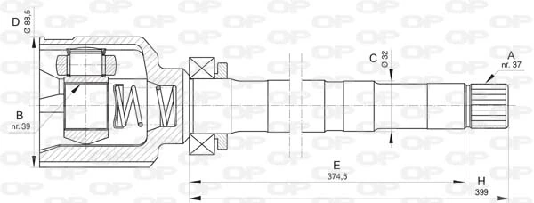 OPEN PARTS csuklókészlet, hajtótengely - CVJ5836.20 - TothCarparts