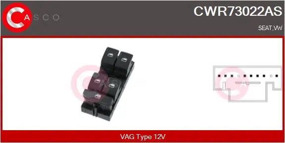 CASCO kapcsoló, ablakemelő - CWR73022AS - TothCarparts