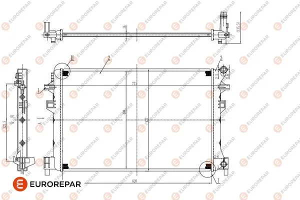 EUROREPAR hűtő, motorhűtés - 1690992980 - TothCarparts