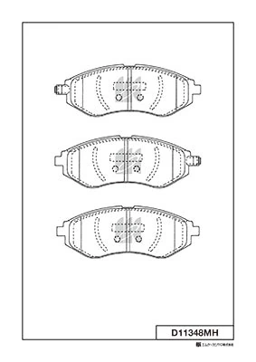 MK Kashiyama fékbetétkészlet, tárcsafék - D11348MH - TothCarparts