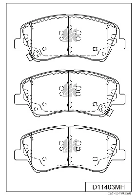 MK Kashiyama fékbetétkészlet, tárcsafék - D11403MH - TothCarparts