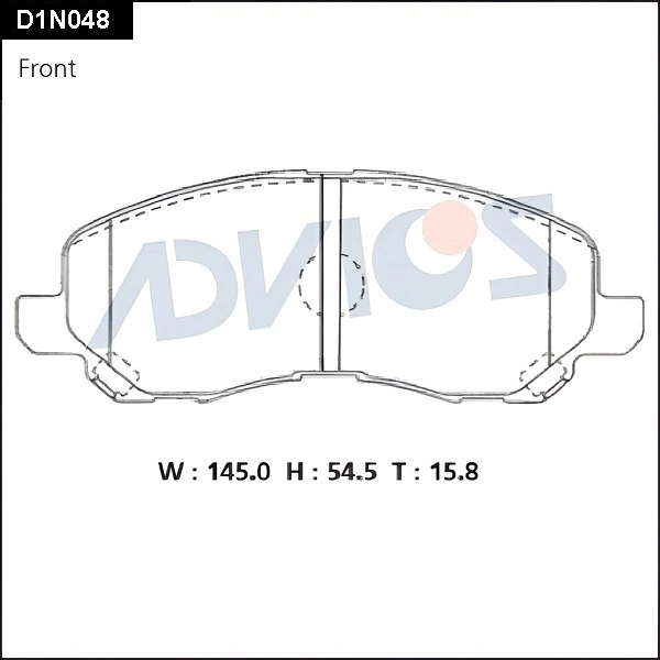 ADVICS fékbetétkészlet, tárcsafék - D1N048 - TothCarparts