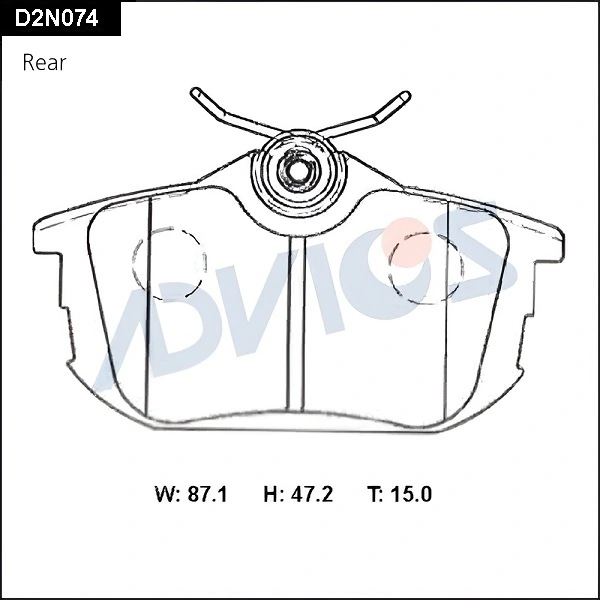 ADVICS fékbetétkészlet, tárcsafék - D2N074 - TothCarparts