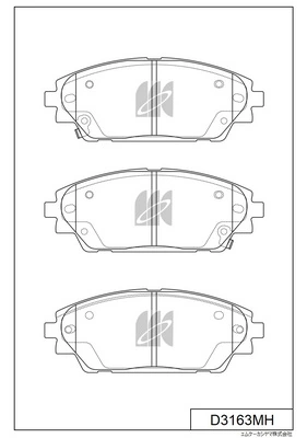MK Kashiyama fékbetétkészlet, tárcsafék - D3163MH - TothCarparts