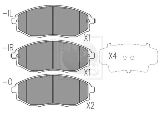 NPS fékbetétkészlet, tárcsafék - D360O18 - TothCarparts