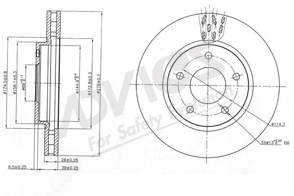 ADVICS-SEA féktárcsa - D6F140 - TothCarparts