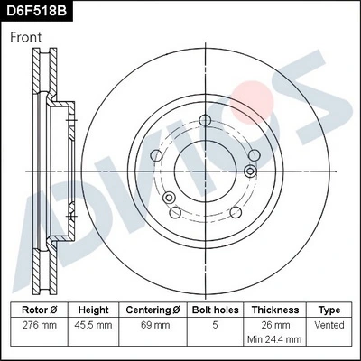 ADVICS féktárcsa - D6F518B - TothCarparts