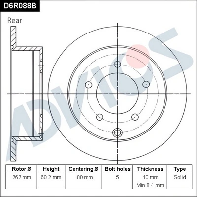 ADVICS féktárcsa - D6R088B - TothCarparts