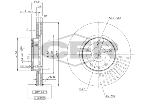 ICER féktárcsa - 78BD7336-2 - TothCarparts