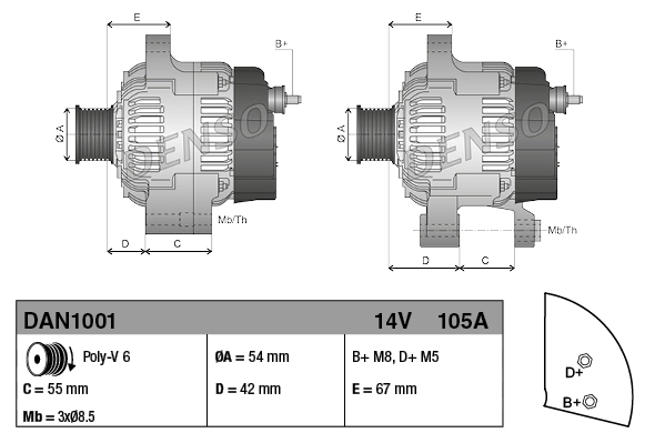 DENSO generátor - DAN1001 - TothCarparts