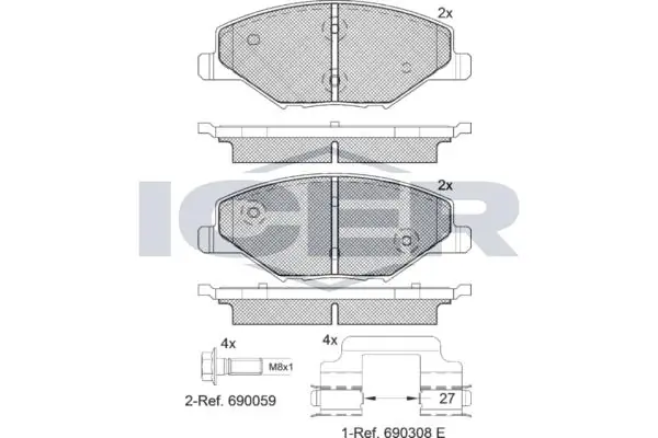 ANDEL fékbetétkészlet, tárcsafék - 182110 - TothCarparts